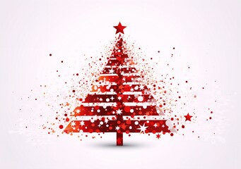 christmas tree made of snowflakes