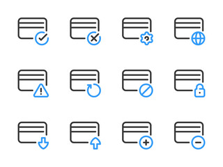 Wall Mural - Credit card and Card services vector line icons. Finance and Payment outline icon set.