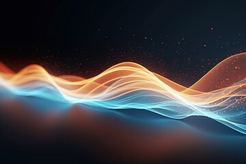 Wall Mural - abstract futuristic background with pink blue glowing neon moving high speed wave lines and bokeh li