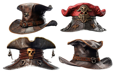 Wall Mural - Set of pirate hats cut out