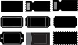 Fototapeta  - Coupon or ticket icons set isolated. Retro cinema or theater ticket. Business discount offer tags. Blank Paper coupons in multiple designs. High HD resolution for reuse in poster, flyer or banner.
