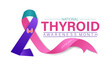 Thyroid awareness month is every year in  January. Banner, Holiday, poster, card and background design Template.