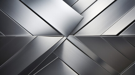 Wall Mural - A minimalist design of sleek metal stripes creates a modern, monochrome texture with clean lines.