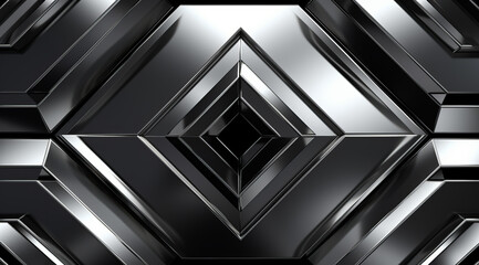 Wall Mural -  Geometric metal texture with triangular patterns for a contemporary industrial aesthetic.