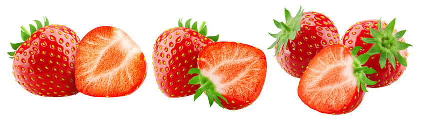 Wall Mural - strawberry isolated on white background, clipping path, full depth of field