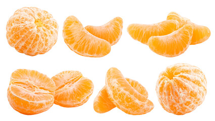 Wall Mural - mandarin, tangerine, isolated on white background, clipping path, full depth of field