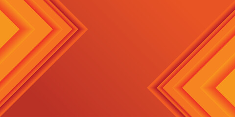Wall Mural - bright color gradient paper cut abstract background. orange multi-layered right-angled triangles. de