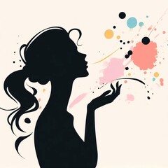 Wall Mural - silhouette of a woman