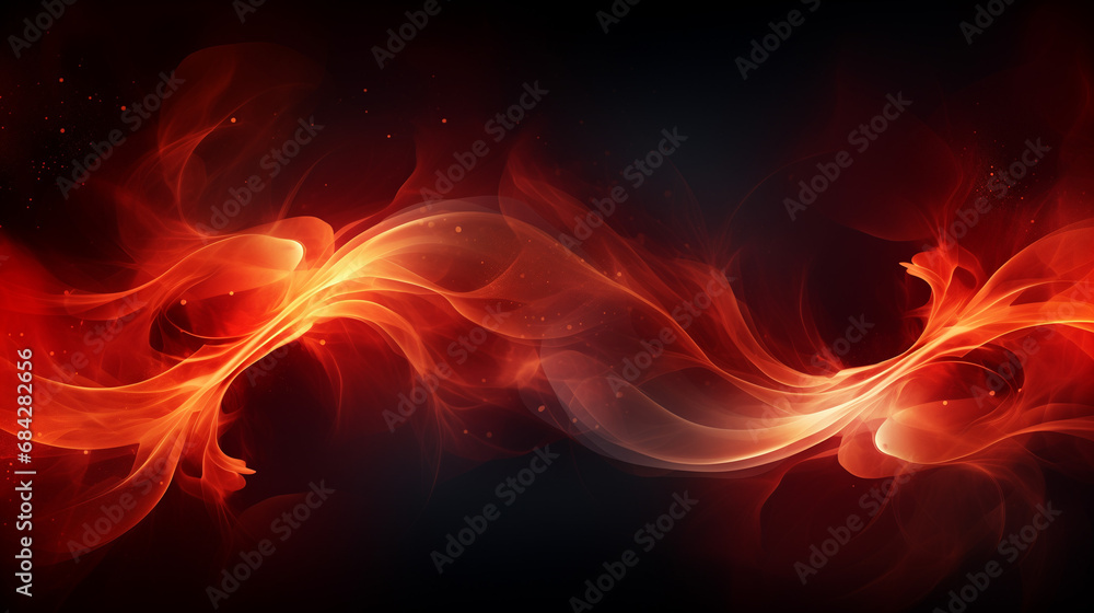 A red and orange abstract fire background with sparkles, flames and ...