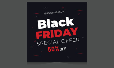 Wall Mural - Black friday sale banner. Vector illustration