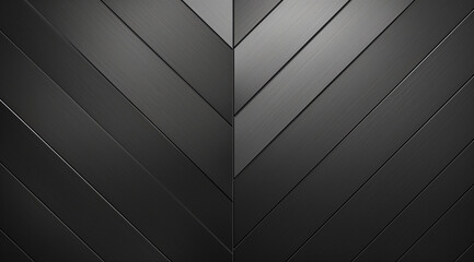 Wall Mural - Geometric lines and shapes on a matte black metal background.
