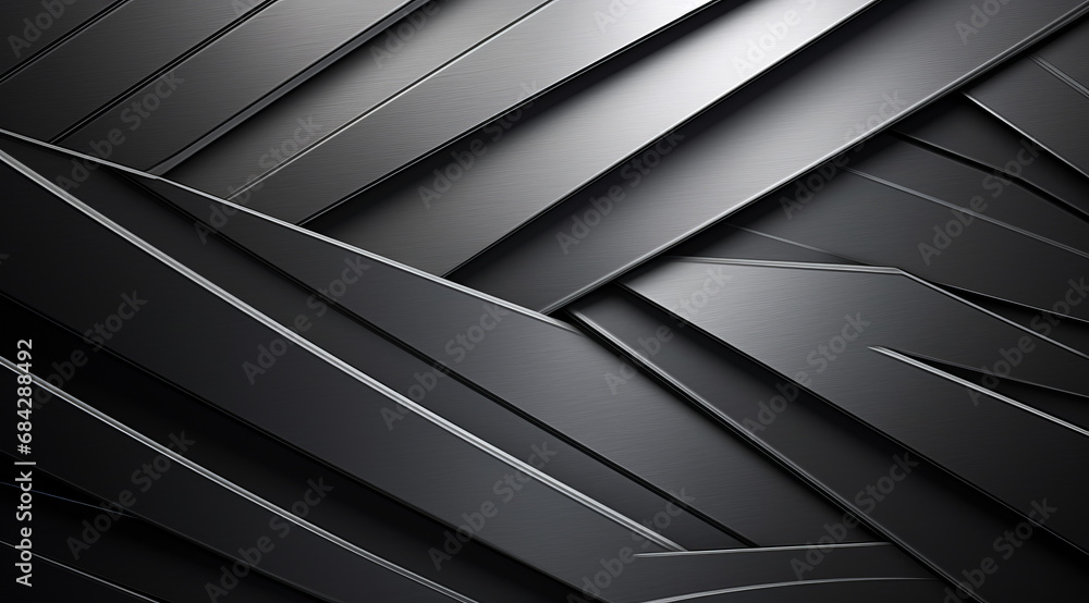 Matte Metal Graphics Geometric lines and shapes on a matte black metal background. Stock ...