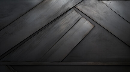 Wall Mural - Metal tiles overlaying each other on black sheet of metal