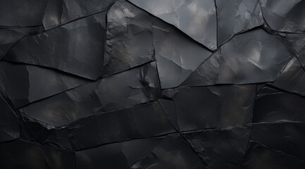 Wall Mural - Cracked dark metal finish similar to cracked slate stone.
