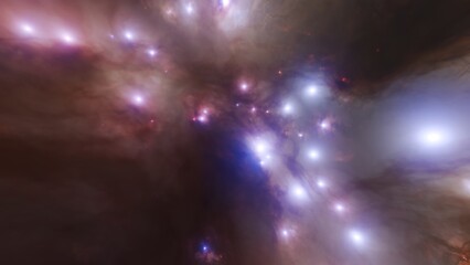 Wall Mural - Distant nebula in far away galaxy