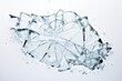 Broken glass shards isolated on white background
