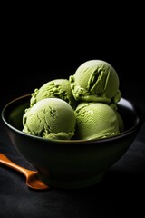 Canvas Print - matcha ice cream in a bowl