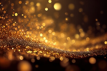 Wall Mural - Dark shiny golden glitter background