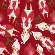 Nutcracker and nuts. Seamless watercolor pattern for New Year and Christmas wrapping paper. Vintage style gifts for children under the Christmas tree.