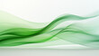 Abstract gentle green waves design with smooth curves and soft shadows on clean modern background. Fluid gradient motion of dynamic lines on minimal backdrop