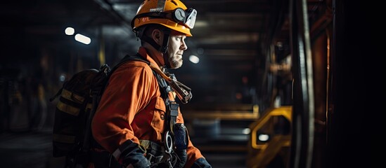 A rope access NDT inspector doing maintenance inspection at a Perth mine site wearing safety gear.