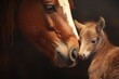 © Ева Поликарпова - A heartwarming image of a horse and its foal standing close together.