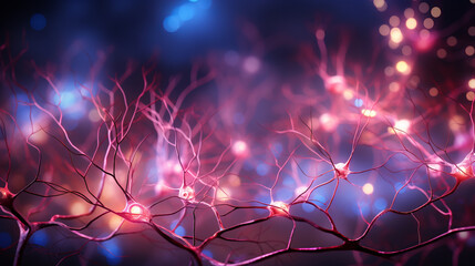 Linkages amid neural networks in the brain. Mental processes. Cortical areas. Nerve impulses.