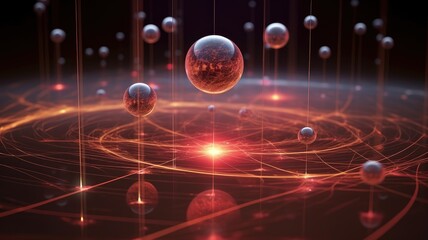 Wall Mural - quantum mechanics: the branch of physics that describes the behavior of matter and energy at the sma