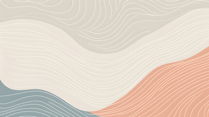 Abstract line art background vector. Minimalist pencil hand drawn contour doodle scribble curve lines style background. Design illustration for fabric, print, cover, banner, decoration, wallpaper.
