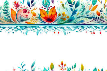 Wall Mural - Seamless watercolor floral pattern. Hand-drawn illustration.