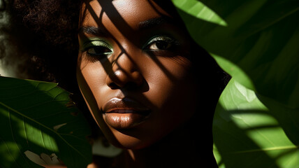 Poster - beautiful young black woman in the jungle