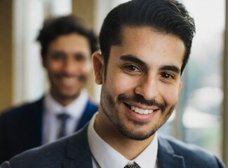 Canvas Print - Professional confident elegant businessman, executive manager work at office, face expression closeup, successful company business concept