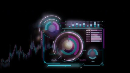 Wall Mural - Animated stock market infographic elements