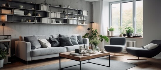 Beautifully decorated grey flat with modern furnishings