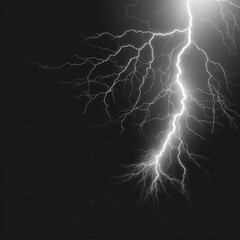 Canvas Print -  Lightning storm intensely detailed steel gray 