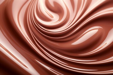 Wall Mural - Abstract backdrop of melted milk chocolate. Background with selective focus and copy space