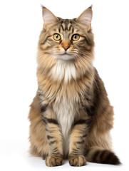  American Bobtail Cat Studio Shot Isolated on Clear Background, Generative AI