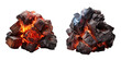 two Burning Embers on transparent background