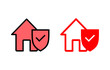 © OLIVEIA - home insurance icon set illustration. home protection sign and symbol