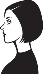 Wall Mural - Stylized portrait of a beautiful young woman in profile. Vector illustration in pen drawing style.