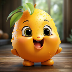 Wall Mural - 3d realistic cartoon cute mango fruit