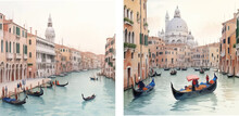 Set Of Venice Tourist Destination