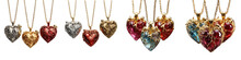 Heart Shaped Necklaces Hyperrealistic Highly Detailed Isolated On Transparent Background Png File