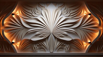Canvas Print - a symmetrical 3d wall design featuring repeating patterns and a balanced visual composition.