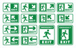Emergency exit symbol icon set vector