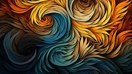 Wall Mural - a whirlwind of swirling, hypnotic patterns reminiscent of a digital art masterpiece, captivating in 