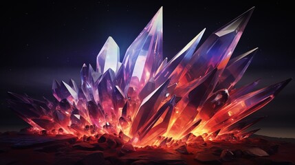 Wall Mural - fire burning in the night