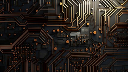 Wall Mural - an abstract 3d wall design resembling a digital circuit board, featuring intricate lines and interco