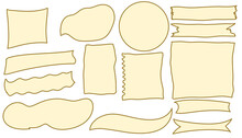 Set Of Various Hand Drawn Doodle Paper Sticker Isolated On White