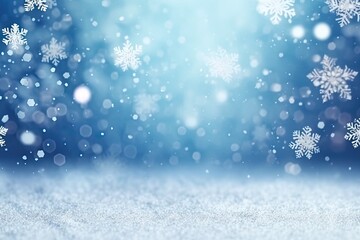 Wall Mural - Winter christmas  background with snow and snowflake, Generative AI